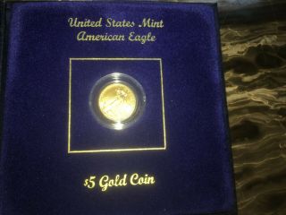 2001 Gold American Eagle $5 Coin Bu 1/10 Ozcase And Rare Silver Bullion