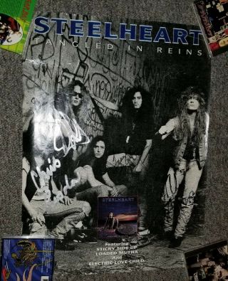 Steelheart Large Rare 1992 Promo Poster From Tangled In Reins Autographed