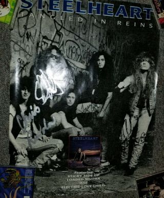 STEELHEART Large Rare 1992 PROMO POSTER from Tangled In Reins AUTOGRAPHED 2