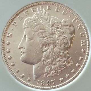 Rare Au Details 1897 O Morgan Silver Dollar Estate $1