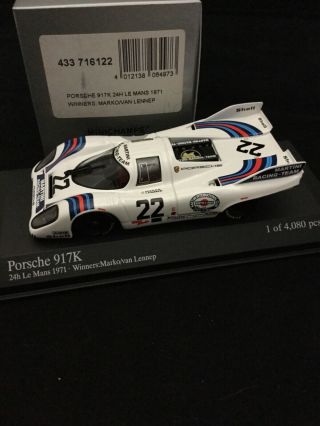 Rare Minichamps Martini Porsche 917k Le Mans 1971 Winner 1/43