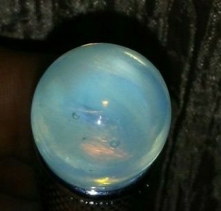 M.  F.  Christensen? Opal Clear Moonie Glass Slag (very Rare) 9/16 " Marble