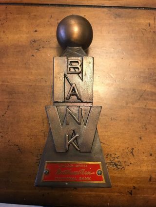 Vintage Rare Brass? Northwest Bank Weatherball Weather Ball Code Piggy & Key