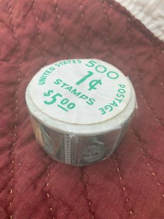 Rare Thomas Jefferson 1c Stamp Roll Un Hard To Find 500 For 5.  00
