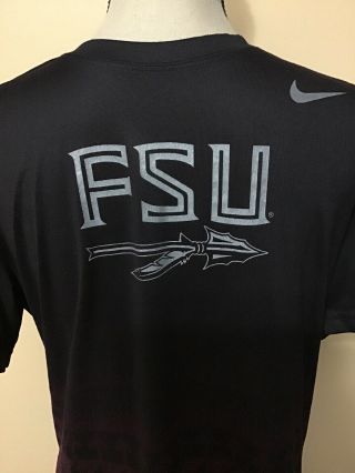 Rare NIKE FSU Seminoles Noles Team Issue Dri Fit MEDIUM Shirt / Black & Red 2