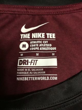 Rare NIKE FSU Seminoles Noles Team Issue Dri Fit MEDIUM Shirt / Black & Red 3