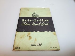 1948 Harley Davidson Motorcycle Riders Hand Book Revised 1952 Rare