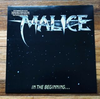 Malice In The Beginning.  Rare Out Of Print Promo Issue Lp Vinyl 