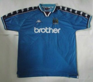 Manchester City 1997 1999 Home Shirt Very Rare Kappa Classic Brother (xl)