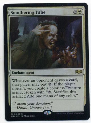 Smothering Tithe Magic The Gathering Ravnica Allegiance Rare Foil Card