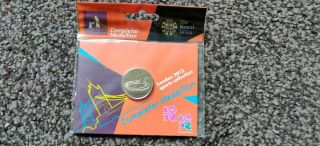 Rare Completer Medallion 2012 London Olympic Games 50p Uncirculated Coin.