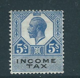 Rare King George V Fiscal/revenues Stamp 5/ - Income Tax Full Gum R3557s