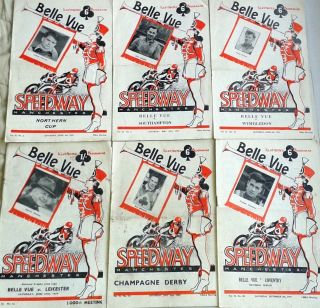 Speedway Programmes Belle Vue (29) Very Rare From 1957/58/59