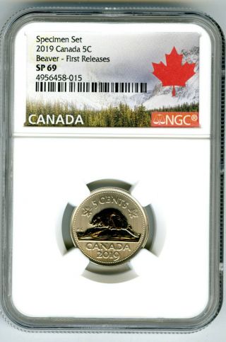 2019 Canada 5 Cent Ngc Sp69 First Releases Frosted Beaver Nickel Rare
