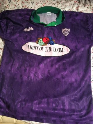 Rare Retro Derry City Away Shirt.  Purple.  Fruit Of The Loom.  46 Inch.  Early 90s