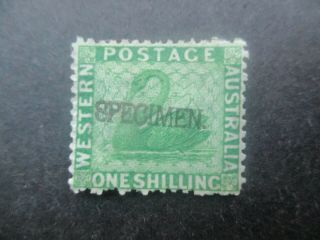 Western Australia Stamps: 1/ - Green Overprint Specimen - Rare (f353)