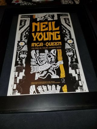 Neil Young Inca Queen Rare Radio Promo Poster Ad Framed