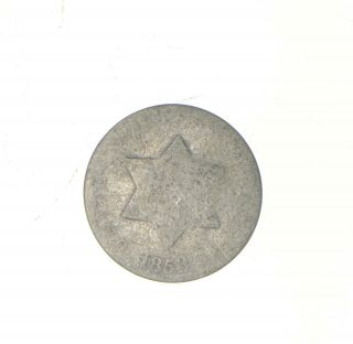 Rare Trime - 1853 Three Cent Silver - 3 Cent Early Us Coin - Look It Up 404
