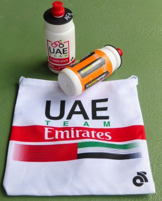Rare 2019 Team Uae Feed Bag Water Bottle Set Tour De France Bidon Musette