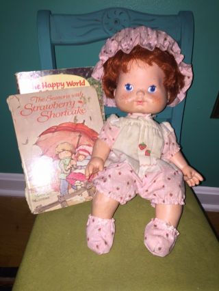 Vintage Strawberry Shortcake Blow Kiss Doll.  Plus Two Rare Vintage Books.