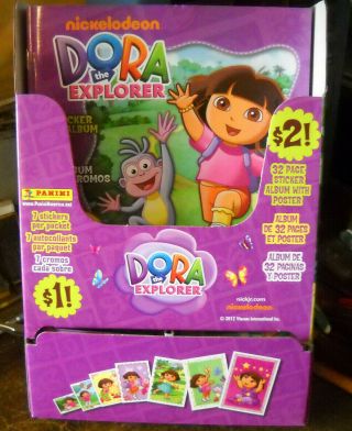 Rare Panini Dora The Explorer Sticker Counter Display 100 Packs,  20 Albums
