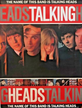 Talking Heads The Name Of This Band Promo Poster True Vintage David Byrne Rare