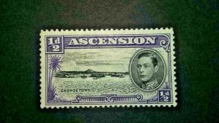 Ascension Island Sg38b Torpedo Flaw - Variety Lmm Only Exists On 1944 Print Rare