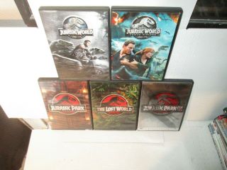 Jurassic Park 1 2 3 4 & 5 Rare (5 Disc) Dvd Set Dinosaurs Sam Neill Chris Pratt