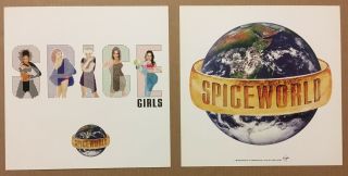 Spice Girls Rare 1997 Set Of 2 Double Sided Promo Poster Flat For World Cd Usa