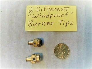 2 Diff.  Windproof Burner Tips For Miners Carbide Lamps,  Rare Mining Parts