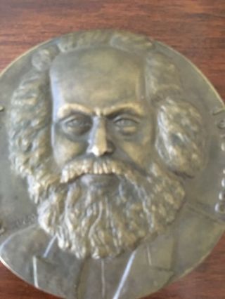 antique and rare bronze medal of Karl Marx 2