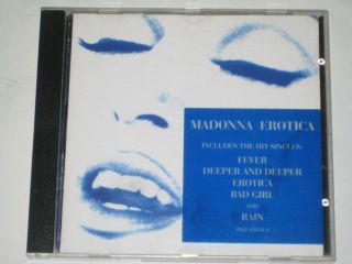 Madonna Erotica // Rare Blue Hype Sticker Cd 1992 Fever Bad Girl Bye Bye Baby