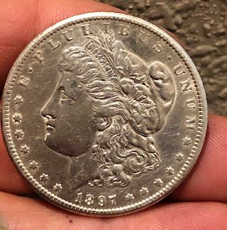 Rare 1897 S Morgan Silver Dollar Cheeks Reflective