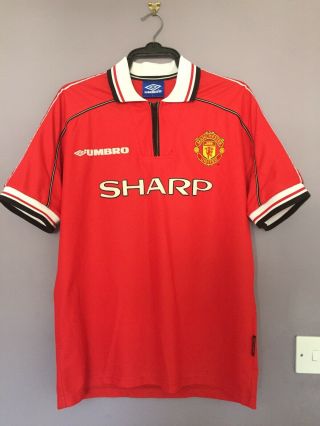Rare Manchester United Football Shirt Top 1998 - 2000 Size Large