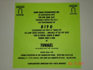 KEITH HARING/POP SHOP NYC TUNNEL 1988 RARE CLUB INVITE NIGHTLIFE MEMORABILIA 2