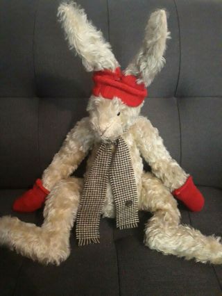 1994 Rare Lori Ann Baker Mohair Bunny Rabbit Hand Signed Tag Stuffed Jointed