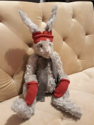 1994 Rare Lori Ann Baker Mohair Bunny Rabbit Hand Signed Tag stuffed jointed 2
