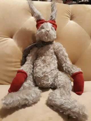 1994 Rare Lori Ann Baker Mohair Bunny Rabbit Hand Signed Tag stuffed jointed 7