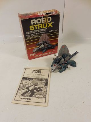 Rare Vintage Tomy Robo Strux Reptex Motorized Robot 1985 W/box & Instructions