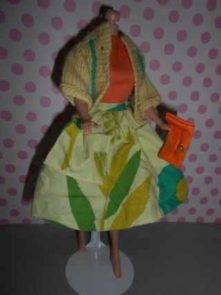 Vintage Barbie Clone Fab - Lu Babs Tressy Rare Sunflower Large Pocket Gather Skirt