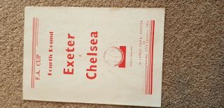 Exeter City V Chelsea 27/1/1951 Rare Souvenir Issue