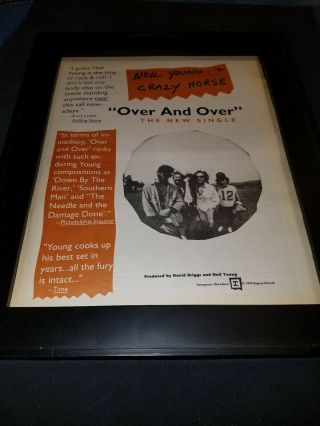 Neil Young Crazy Horse Over And Over Rare Radio Promo Poster Ad Framed