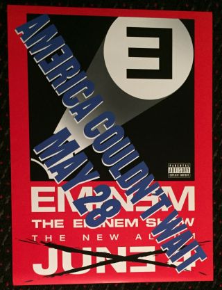 Eminem Advance Rare 18x24 Record Store Promo Poster Interscope Rap