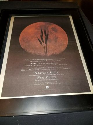 Neil Young Harvest Moon Rare Radio Promo Poster Ad Framed