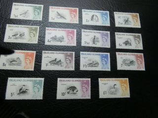 Rare British Falklands 1960 Sg193 - Sg207 Mnh Queen Birds €280,  Gem Set