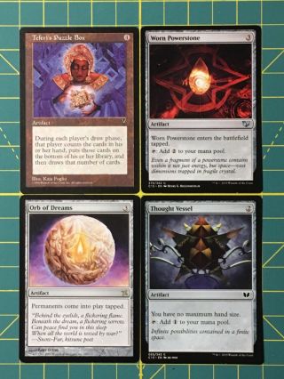 4 Teferi’s Puzzle Box Worn Powerstone Thought Vessel Orb Of Dreams Mtg Cards 4x