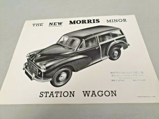 1953 Morris Minor Station Wagon Sales Leaflet Traveller - Very Rare