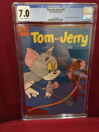 Tom And Jerry Comics 123 (dell,  10/1954) Cgc Nm 7.  0 Rare Hard To Find