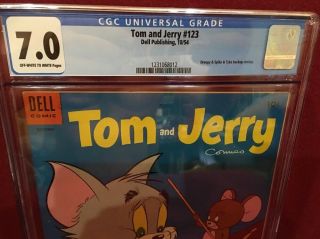 Tom and Jerry comics 123 (Dell,  10/1954) CGC NM 7.  0 Rare hard to Find 2