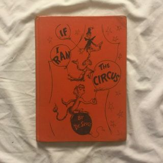 Dr Seuss If I Ran The Circus 1956 1st Ed Rare Red Cover Library Ed.